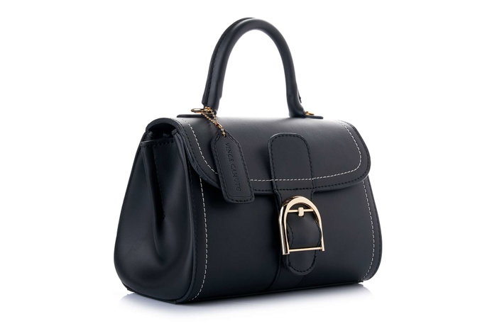 Vince Camuto Bolso Udine - Black, Bolso de Mano Negro en Cuero de Polivinilo, 22x12.5x16.5cm