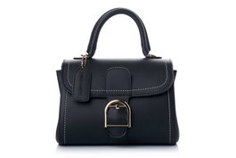 Vince Camuto Bolso Udine - Black, Bolso de Mano Negro en Cuero de Polivinilo, 22x12.5x16.5cm