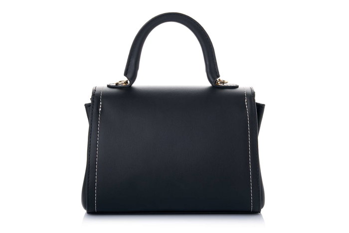 Vince Camuto Bolso Udine - Black, Bolso de Mano Negro en Cuero de Polivinilo, 22x12.5x16.5cm