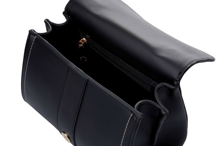 Vince Camuto Bolso Udine - Black, Bolso de Mano Negro en Cuero de Polivinilo, 22x12.5x16.5cm