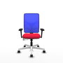 PIQUERAS Y CRESPO Silla de oficina Motilla con mecanismo Sincro/Traslack Rojo y Azul