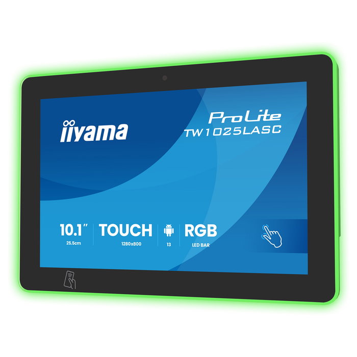 iiyama TW1025LASC-B3PNR - Monitor Táctil IPS de 10.1 Pulgadas (25.5 cm) con Panel M-Touch Capacitivo, Resolución 1280 x 800 WXGA 16:10, Brillo 450 cd/m2, WiFi, Bluetooth 5.2, Negro