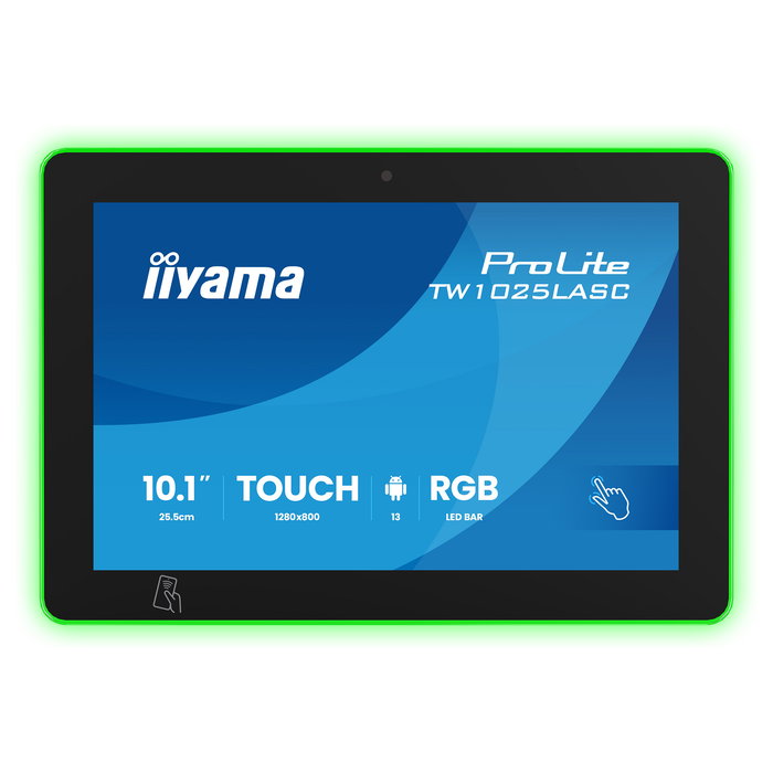 iiyama TW1025LASC-B3PNR - Monitor Táctil IPS de 10.1 Pulgadas (25.5 cm) con Panel M-Touch Capacitivo, Resolución 1280 x 800 WXGA 16:10, Brillo 450 cd/m2, WiFi, Bluetooth 5.2, Negro