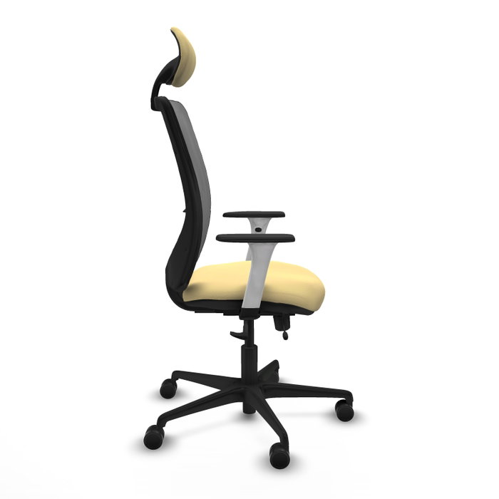 PIQUERAS Y CRESPO Silla de oficina Zulema con mecanismo Sincro/Traslack, Crema y Gris