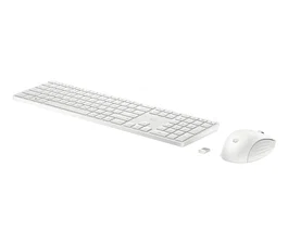 HP Teclado y Ratón Inalámbricos Combo 655 RF Blanco - Teclado Completo Programable, Ratón Ambidiestro, 10m Alcance, Materiales Reciclados