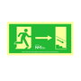 Normaluz B11140 Cartel de Evacuación 'Escalera Abajo Derecha' PVC 0.7mm Clase B 32x16 cm, Rótulo Seguridad
