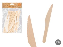 KINVARA Set 24 Cuchillos Madera 14 cm x 22 cm x 2.3 cm (Set de 36)