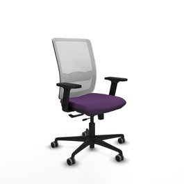 PIQUERAS Y CRESPO Silla de oficina Haches Morada con Malla Blanca