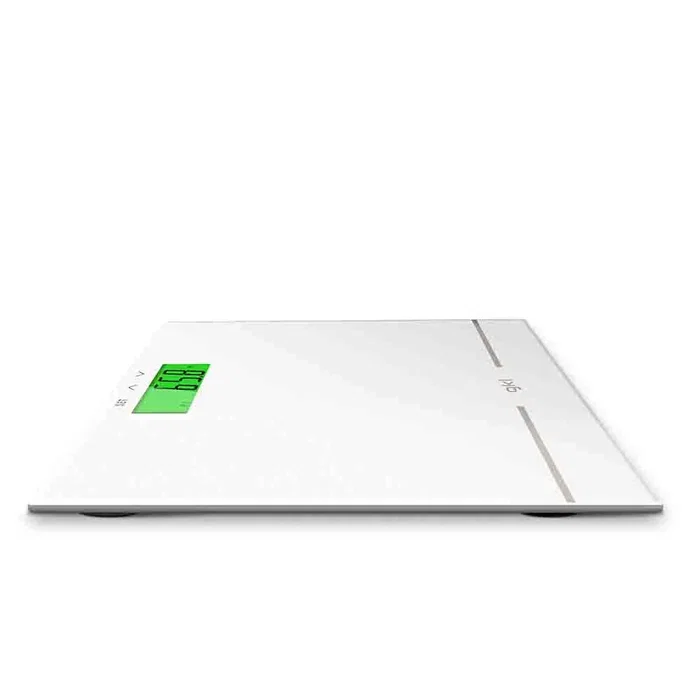 GKL Báscula de bebé digital FITRAINBOW Blanca, Color Shift, cálculo IMC, 180 kg, memoria 10 perfiles, pantalla LCD, cristal templado