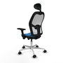 PIQUERAS Y CRESPO Silla de oficina Jorquera con mecanismo Sincro/Traslack, Azul claro y Blanco