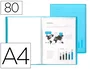 Liderpapel Carpeta Escaparate DIN A4 Azul Translúcido con 80 Fundas