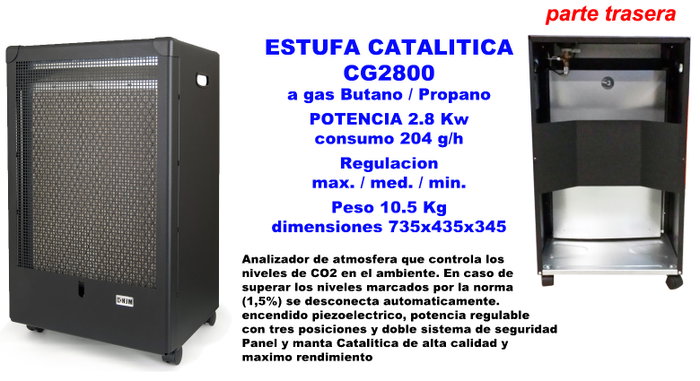 HJM Estufa Catalítica a Gas GC2800 2.8 KW HJM Estufa Catalítica a Gas GC2800 2.8 KW