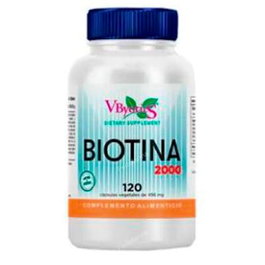 VBYOTICS Biotina 2000 Mcg 120 Vcaps Complemento Alimenticio para Cabello, Piel y Uñas