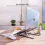 TooQ TQLRS0033-AL-G Soporte Elevador Plegable para Portátil y Tablet de Aluminio Gris, Altura Ajustable (70-145 mm), Compatible 11"-15", 5 kg Máx