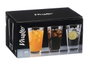 VIVALTO Juego de 24 Vasos de Refresco Cónicos de Vidrio Transparente 315ml