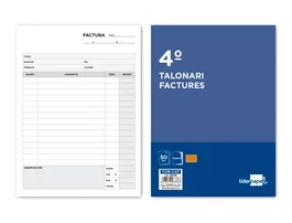 Liderpapel Talonario de Facturas Cuarto con Original y Copia en Catalán