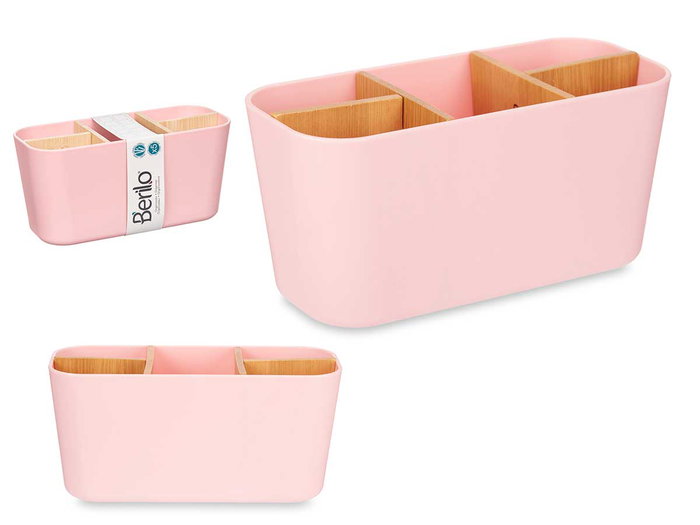 Berilo Organizador Ovalado 5 Huecos Bambú Rosa 21x10x9 cm (Set de 6) Berilo Organizador Ovalado 5 Huecos Bambú Rosa 21x10x9 cm (Set de 6)