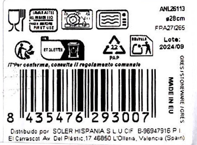 La Mediterranea Plato Pasta Risotto Anllo Ø28 cm (6 Unidades) La Mediterranea Plato Pasta Risotto Anllo Ø28 cm (6 Unidades)