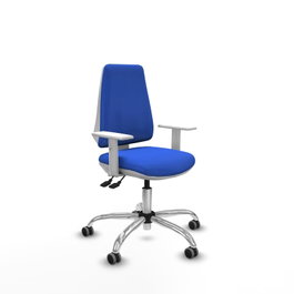 PIQUERAS Y CRESPO Silla de oficina Elche Azul con mecanismo Asincro y base cromada