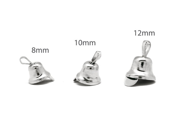 Innspiro Set de 30 Campanillas de Color Plata (8mm, 10mm y 12mm)