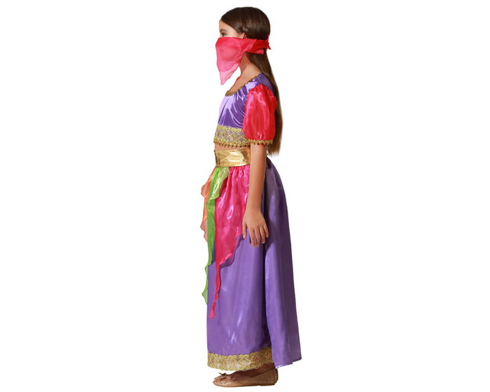 Astra Disfraz Bailarina Árabe Multicolor para Niña 3-4 Años - Incluye Velo, Camiseta, Cinturón y Falda