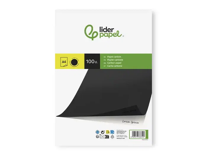 Liderpapel Papel Carbón DIN A4 Negro Caja 100 Hojas