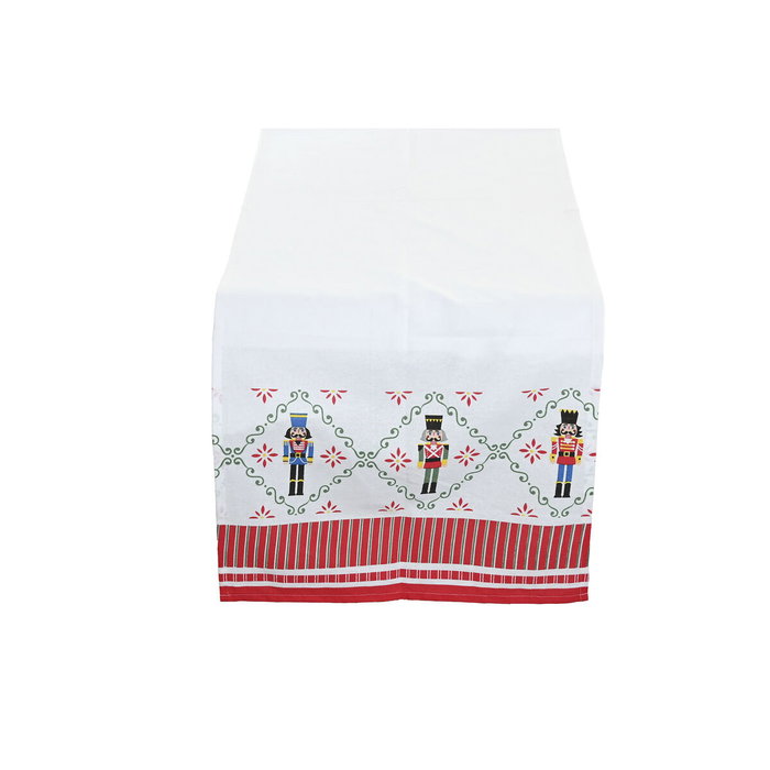 DKD Home Decor Camino de Mesa de Algodón Cascanueces Rojo, Verde y Beige
