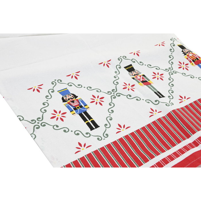 DKD Home Decor Camino de Mesa de Algodón Cascanueces Rojo, Verde y Beige