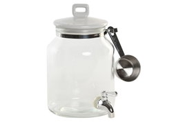DKD Home Decor Dispensador de Jabón Colada 3L Transparente y Blanco