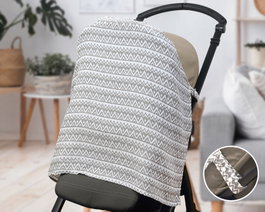 KioKids Protector para Carrito de Bebé Tipo Muselina Geogrey Gris +0 meses
