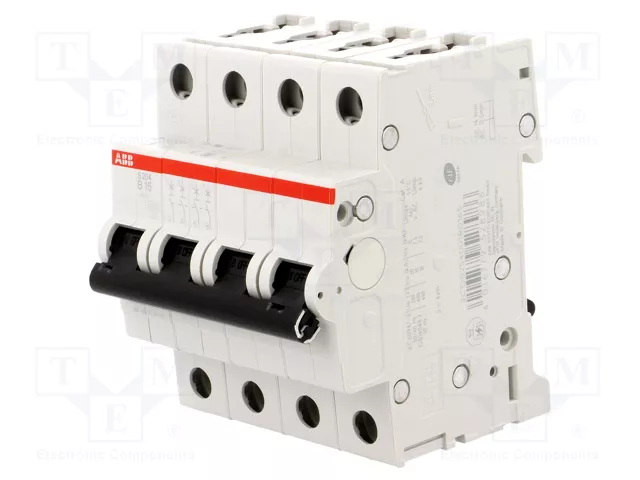 ABB S200 Interruptor magnetotérmico 4 polos 6A 6kA ABB S200 Interruptor magnetotérmico 4 polos 6A 6kA