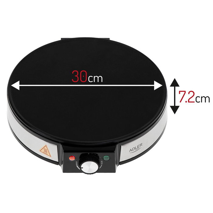 Adler Crepera AD 3058 de 1600 W con placa de 30 cm antiadherente