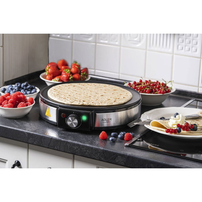 Adler Crepera AD 3058 de 1600 W con placa de 30 cm antiadherente