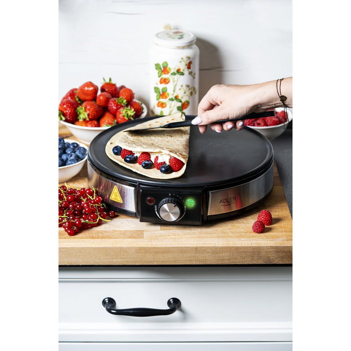 Adler Crepera AD 3058 de 1600 W con placa de 30 cm antiadherente