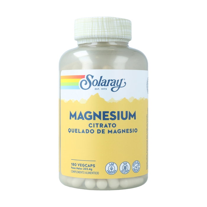 Solaray Magnesio Citrato 180 cápsulas Complemento Alimenticio para Músculos y Nervios Solaray Magnesio Citrato 180 cápsulas Complemento Alimenticio para Músculos y Nervios