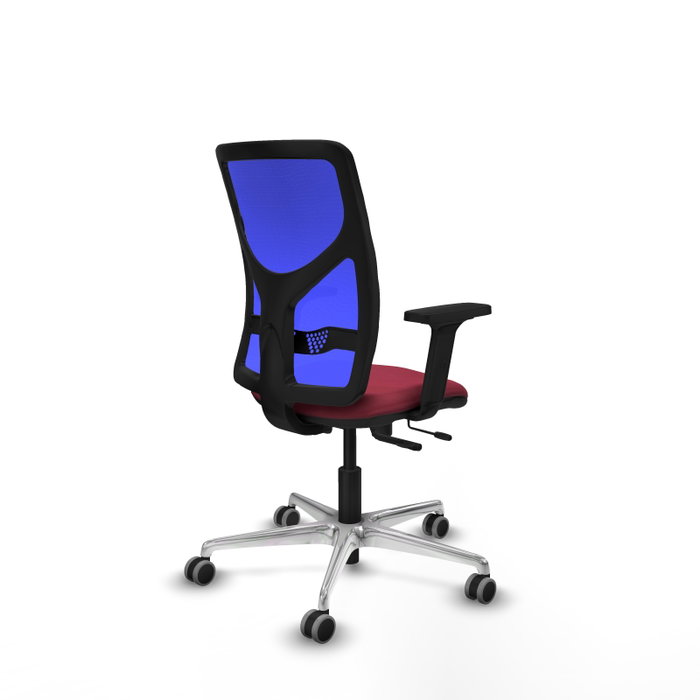 PIQUERAS Y CRESPO Silla de oficina Motilla con mecanismo Sincro/Traslack, Granate y Azul