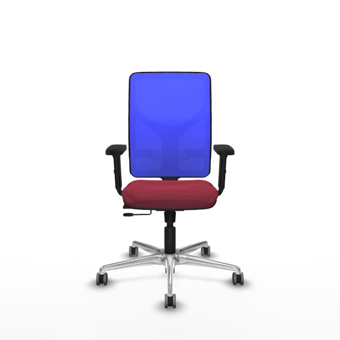 PIQUERAS Y CRESPO Silla de oficina Motilla con mecanismo Sincro/Traslack, Granate y Azul