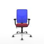PIQUERAS Y CRESPO Silla de oficina Motilla con mecanismo Sincro/Traslack, Granate y Azul