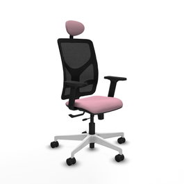 PIQUERAS Y CRESPO Silla de oficina Motilla Rosa y Negro
