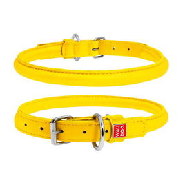 Collar Pet Collar Glamour Cuero Amarillo 13mm x 56-61cm para Perros Pelo Largo