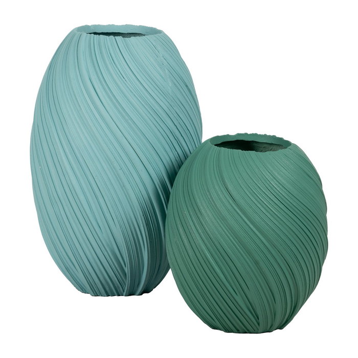 Jarrón Turquesa Resina Decoración 45,30 X 45,30 X 51 cm