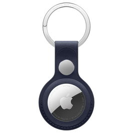 Apple Llavero AirTag de Microtwill y Acero Inoxidable, Anillo, Color Marina, Compatible con MGG14ZM/A