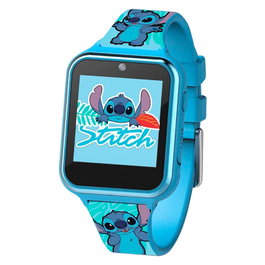 KIDS LICENSING Reloj Inteligente Disney Stitch con Cámara Selfie y Grabadora de Voz, Alarma, Cronómetro, Calculadora, Batería Larga Duración