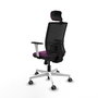 PIQUERAS Y CRESPO Silla de oficina Yunquera con mecanismo Sincro, Morado y Negro