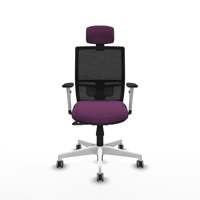 PIQUERAS Y CRESPO Silla de oficina Yunquera con mecanismo Sincro, Morado y Negro