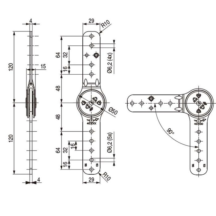 Hettich GR-7 Juego de Resorte Compás 90°-180°