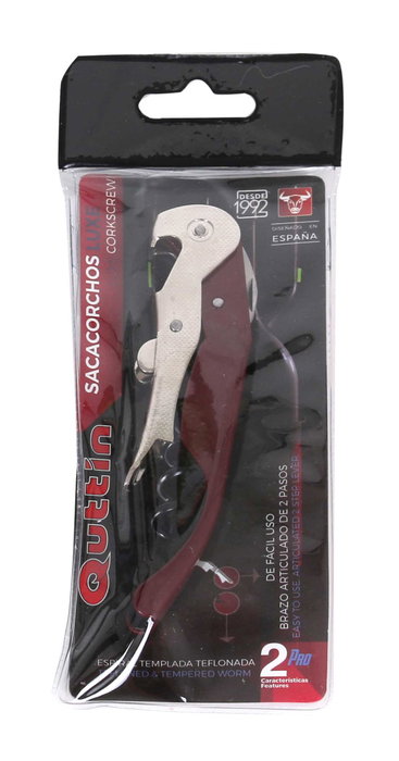 Quttin Abridor Sacacorchos Profesional Botón 12.5x3 cm 96 g (18 Unidades)