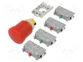 SPAMEL SP22-BN-22 Interruptor de presión rojo 22mm