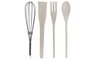 DKD Home Decor Set de 5 Botes de Utensilios Pasteles Lianfeng en Gres