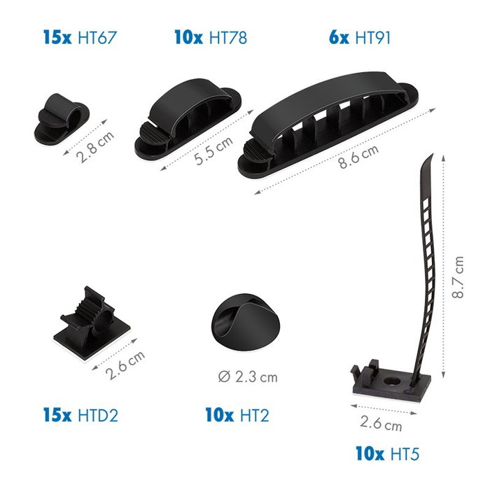 LogiLink Set de organización de cables en caja de 8 artículos